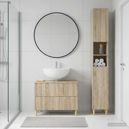 2 Piece Bathroom Cabinet Set ARNHEM Sonoma Oak Engineered Wood