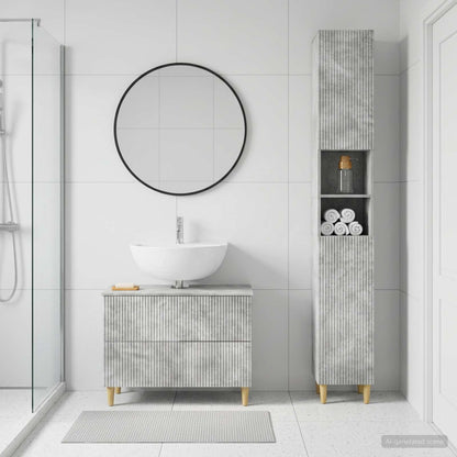 2 Piece Bathroom Cabinet Set ARNHEM Concrete Grey