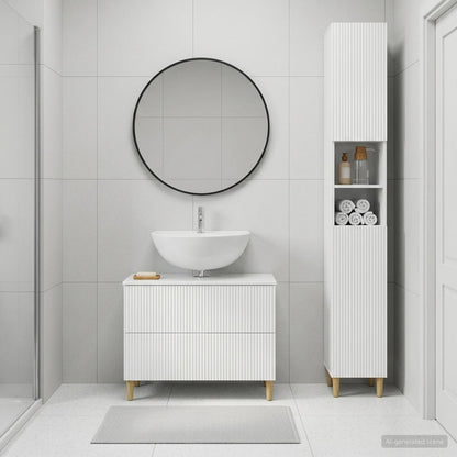 2 Piece Bathroom Cabinet Set ARNHEM High Gloss White