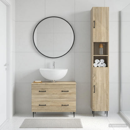 2 Piece Bathroom Cabinet Set HAARLEM Sonoma Oak Engineered Wood