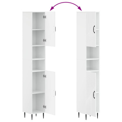 2 Piece Bathroom Cabinet Set HAARLEM High Gloss White