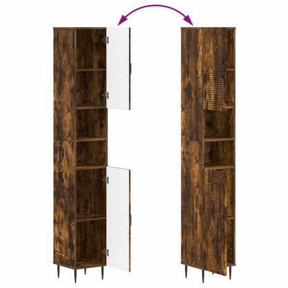 2 Piece Bathroom Cabinet Set HAARLEM Smoked Oak Engineered Wood