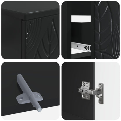 2 Piece Bathroom Cabinet Set DELFT Black Engineered Wood