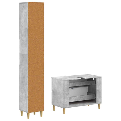 2 Piece Bathroom Cabinet Set DELFT Concrete Grey
