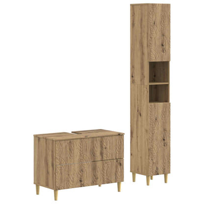2 Piece Bathroom Cabinet Set DELFT Artisan Oak Engineered Wood
