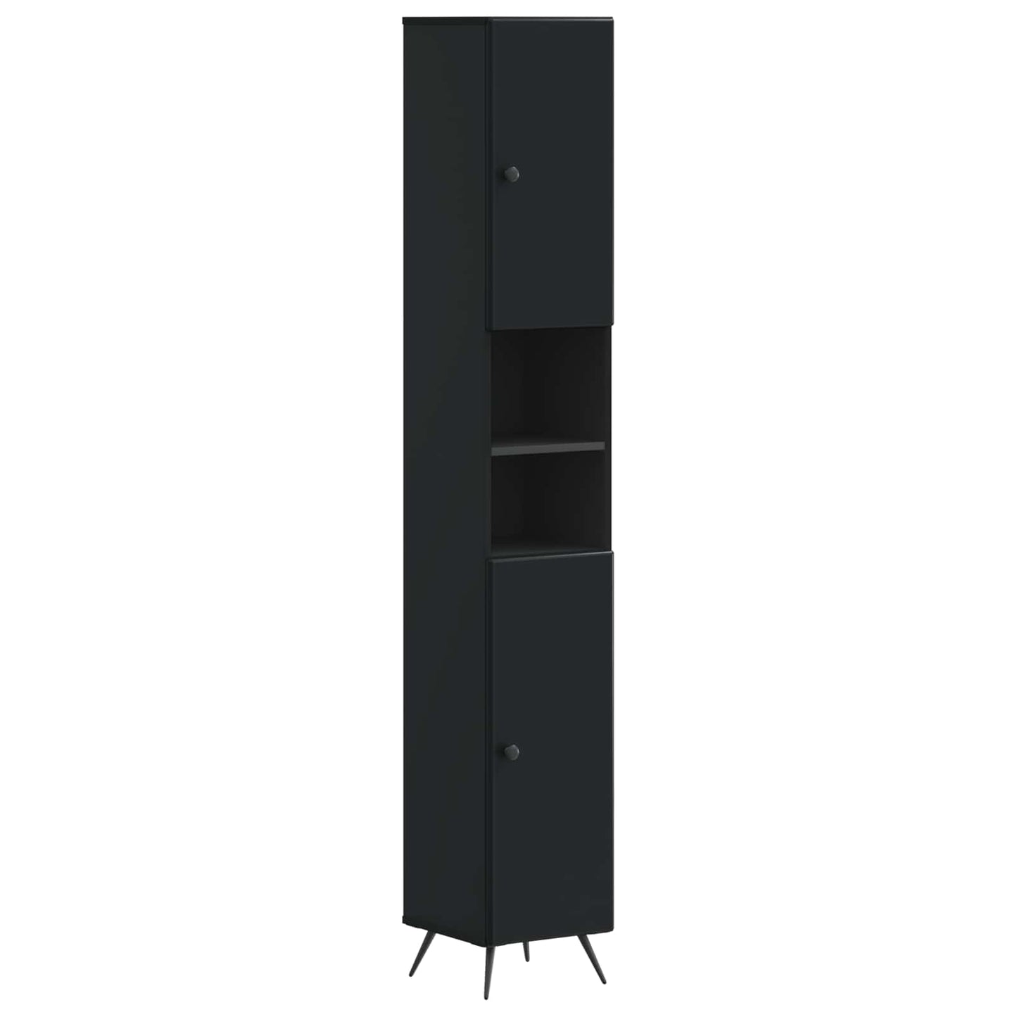 2 Piece Bathroom Cabinet Set BREDA Black Engineered Wood