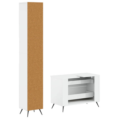 2 Piece Bathroom Cabinet Set BREDA High Gloss White