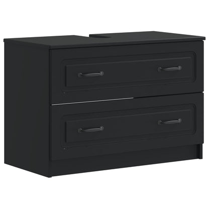 2 Piece Bathroom Cabinet Set UTRECHT Black Engineered Wood