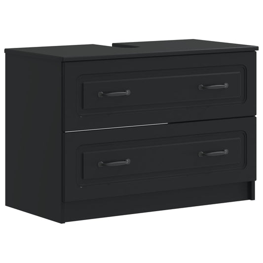 2 Piece Bathroom Cabinet Set UTRECHT Black Engineered Wood