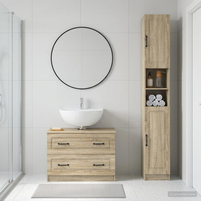 2 Piece Bathroom Cabinet Set UTRECHT Sonoma Oak Engineered Wood