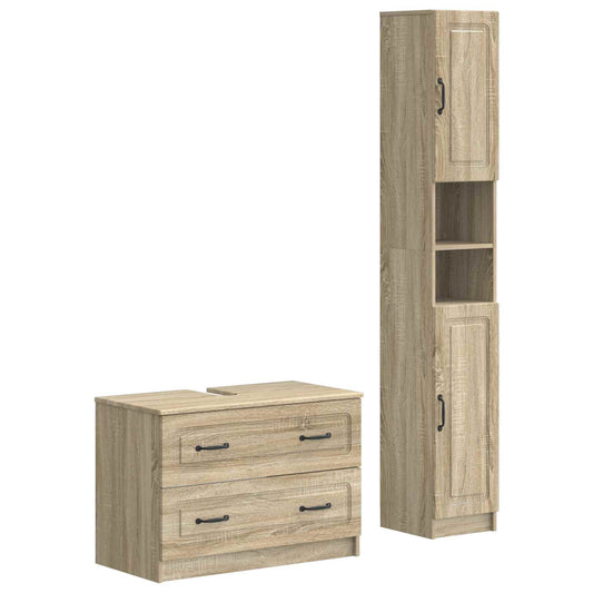 2 Piece Bathroom Cabinet Set UTRECHT Sonoma Oak Engineered Wood