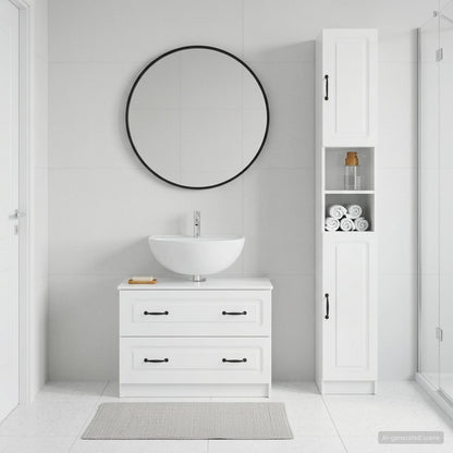 2 Piece Bathroom Cabinet Set UTRECHT High Gloss White