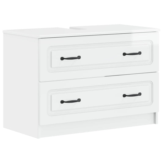 2 Piece Bathroom Cabinet Set UTRECHT High Gloss White