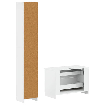 2 Piece Bathroom Cabinet Set UTRECHT High Gloss White