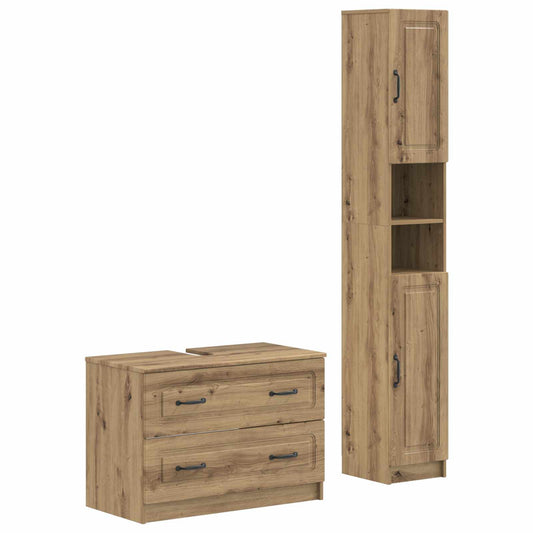 2 Piece Bathroom Cabinet Set UTRECHT Artisan Oak