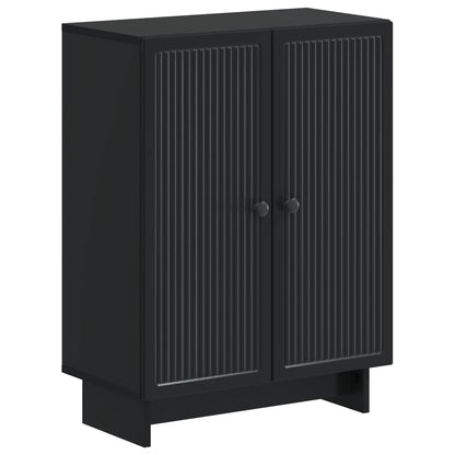 2 Piece Bathroom Cabinet Set EDE Black Engineered Wood