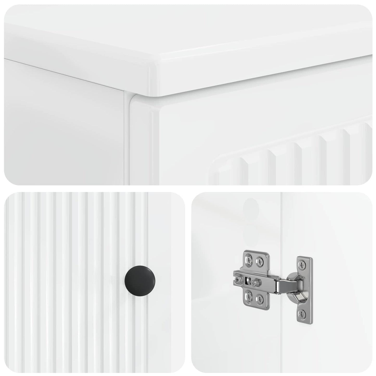 2 Piece Bathroom Cabinet Set EDE High Gloss White