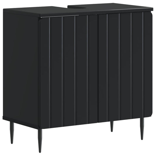 2 Piece Bathroom Cabinet Set ZWOLLE Black Engineered Wood