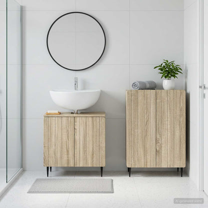 2 Piece Bathroom Cabinet Set ZWOLLE Sonoma Oak Engineered Wood