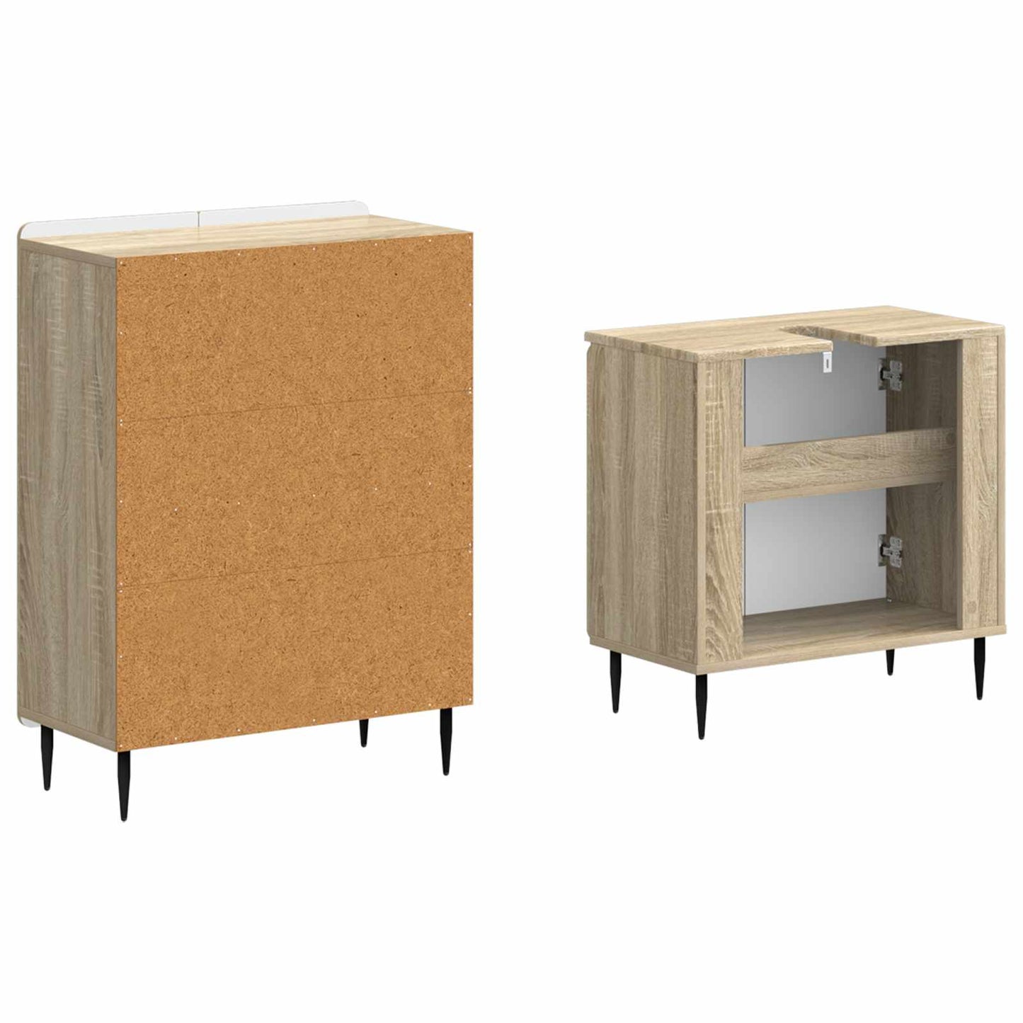 2 Piece Bathroom Cabinet Set ZWOLLE Sonoma Oak Engineered Wood