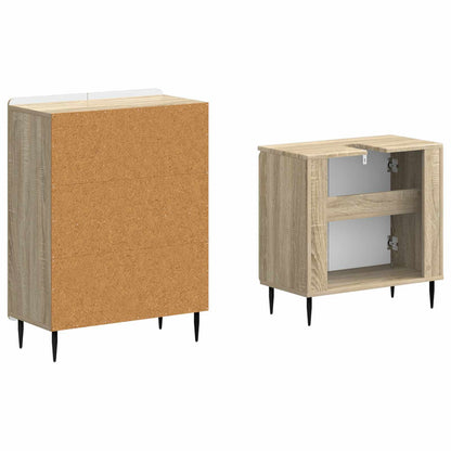 2 Piece Bathroom Cabinet Set ZWOLLE Sonoma Oak Engineered Wood