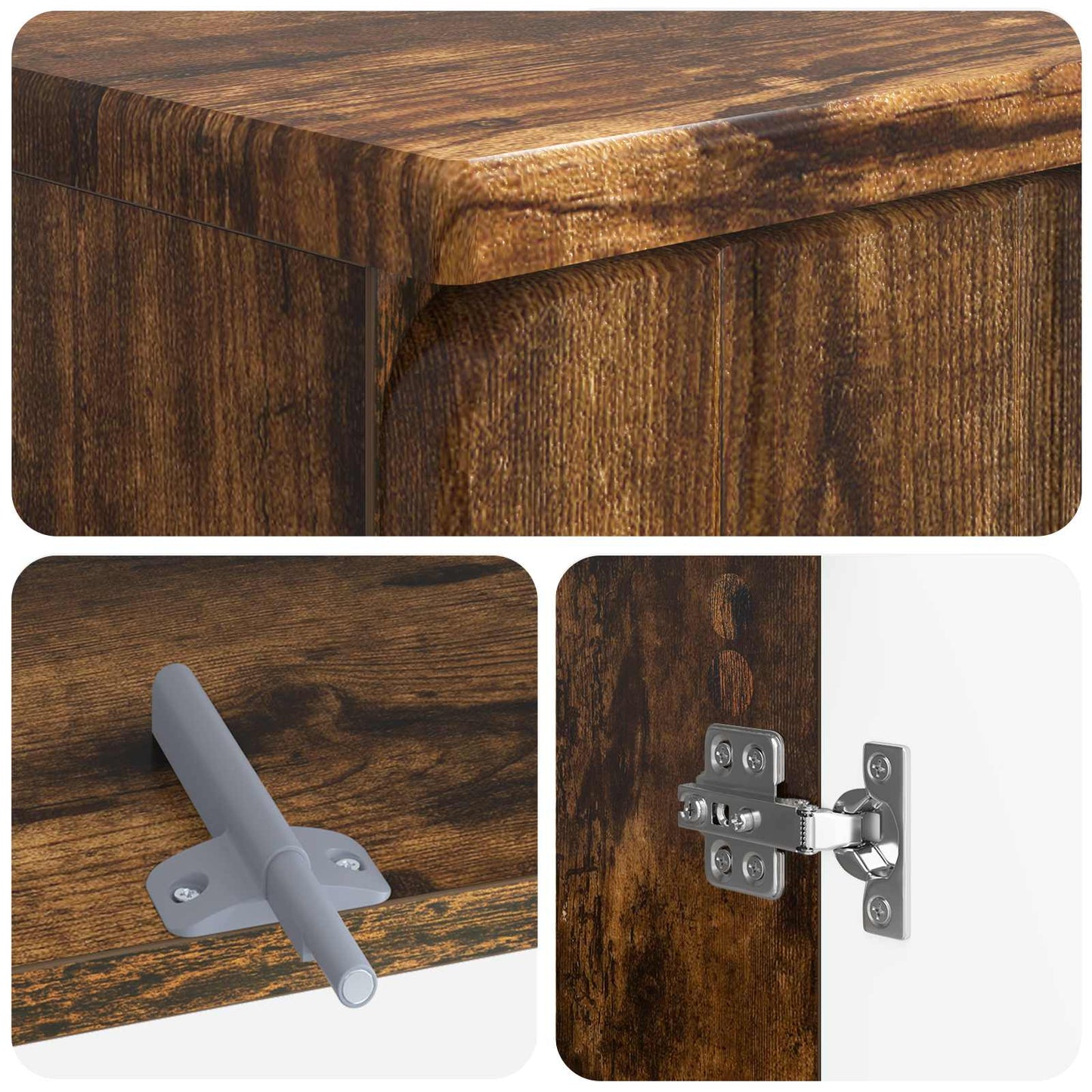 2 Piece Bathroom Cabinet Set ZWOLLE Smoked Oak Engineered Wood
