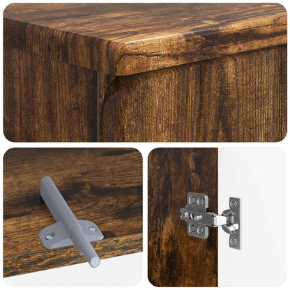 2 Piece Bathroom Cabinet Set ZWOLLE Smoked Oak Engineered Wood