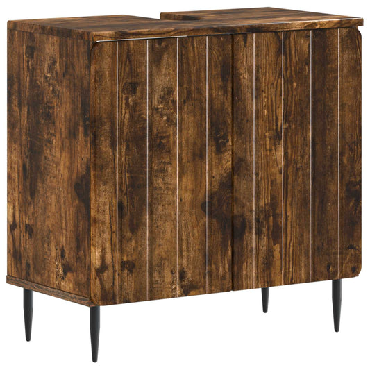 2 Piece Bathroom Cabinet Set ZWOLLE Smoked Oak Engineered Wood
