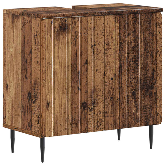 2 Piece Bathroom Cabinet Set ZWOLLE Old Wood Engineered Wood