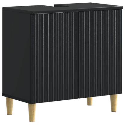 2 Piece Bathroom Cabinet Set ARNHEM Black Engineered Wood