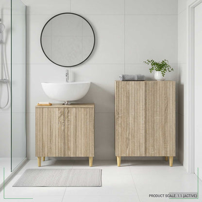2 Piece Bathroom Cabinet Set ARNHEM Sonoma Oak Engineered Wood