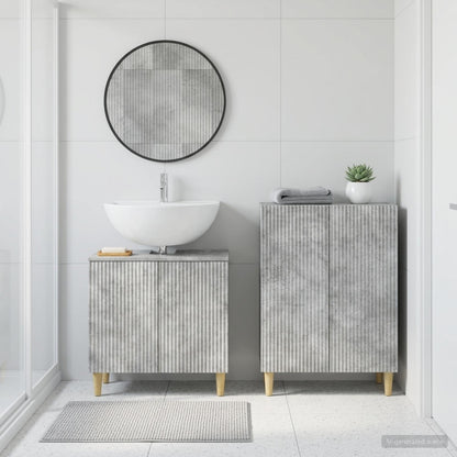 2 Piece Bathroom Cabinet Set ARNHEM Concrete Grey