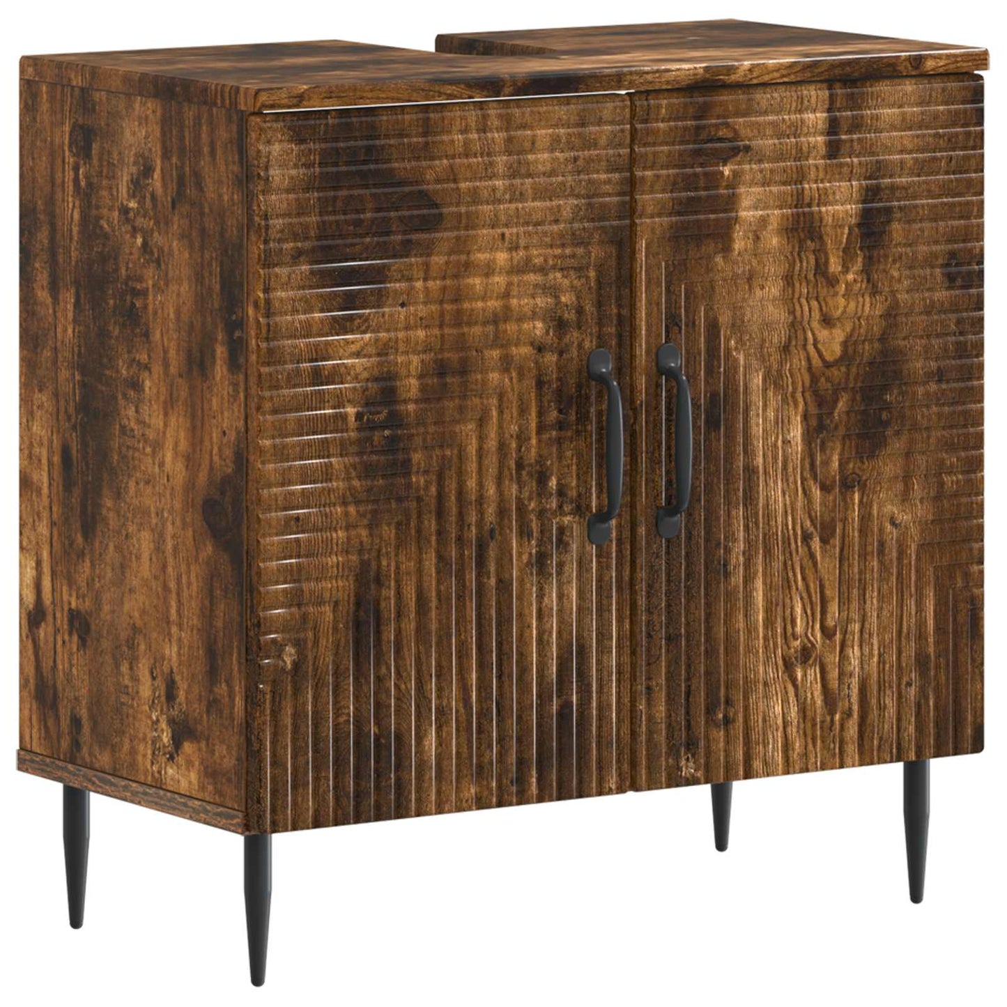 2 Piece Bathroom Cabinet Set HAARLEM Smoked Oak Engineered Wood