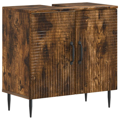 2 Piece Bathroom Cabinet Set HAARLEM Smoked Oak Engineered Wood