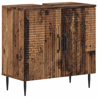 2 Piece Bathroom Cabinet Set HAARLEM Old Wood Engineered Wood
