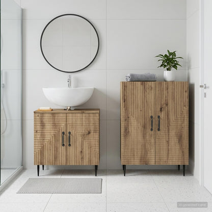 2 Piece Bathroom Cabinet Set HAARLEM Artisan Oak