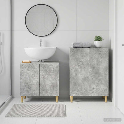 2 Piece Bathroom Cabinet Set DELFT Concrete Grey