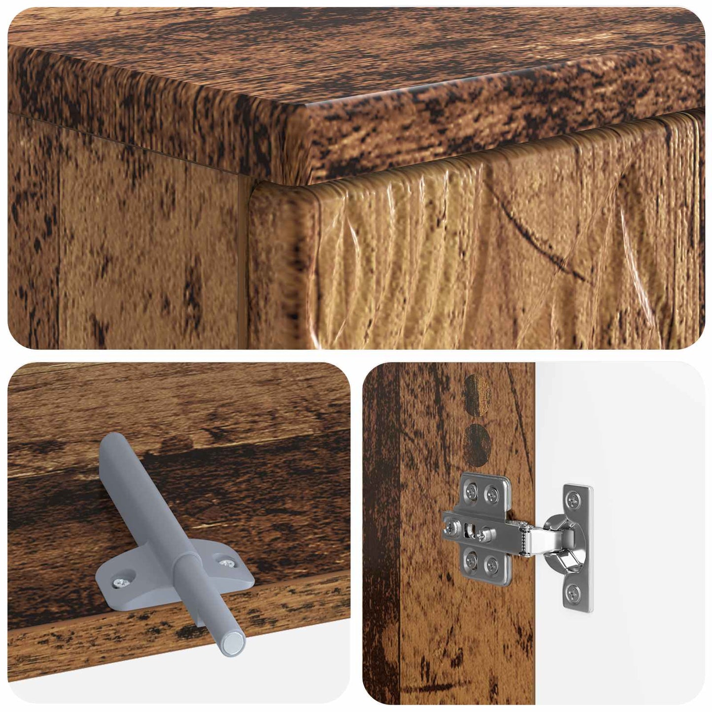 2 Piece Bathroom Cabinet Set DELFT Old Wood Engineered Wood