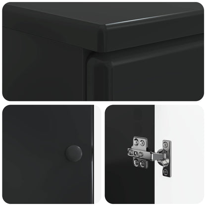 2 Piece Bathroom Cabinet Set BREDA Black Engineered Wood