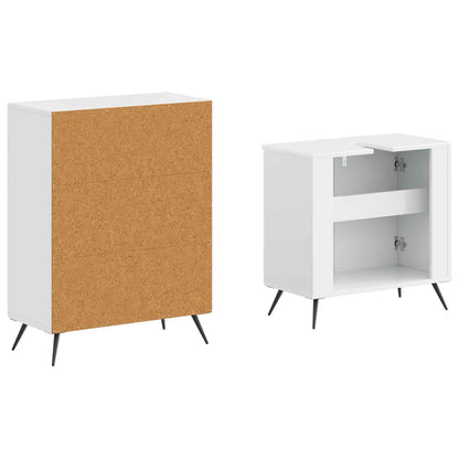 2 Piece Bathroom Cabinet Set BREDA High Gloss White