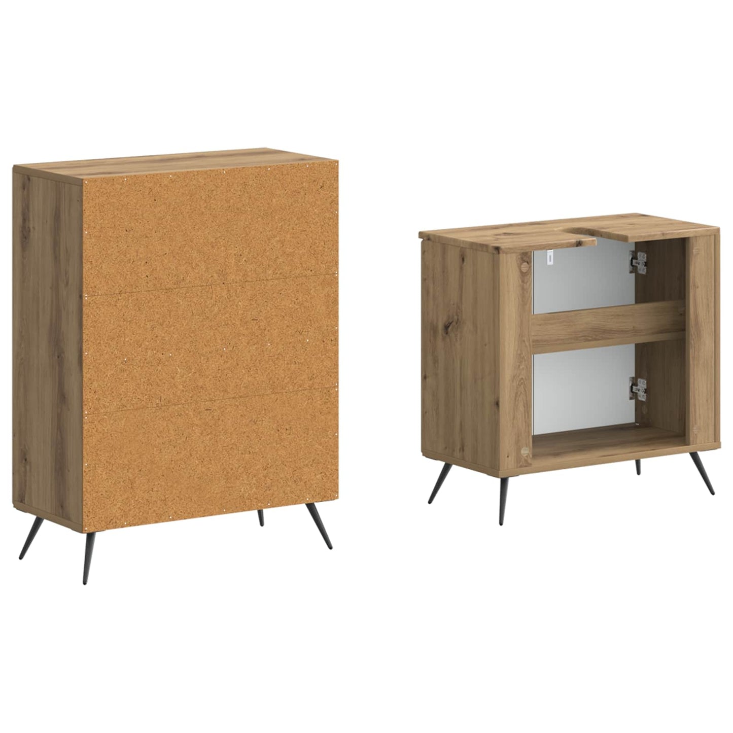 2 Piece Bathroom Cabinet Set BREDA Artisan Oak Engineered Wood