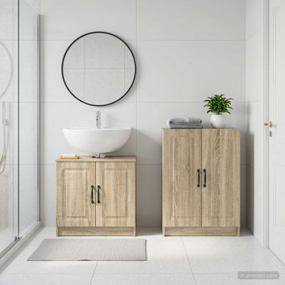 2 Piece Bathroom Cabinet Set UTRECHT Sonoma Oak Engineered Wood