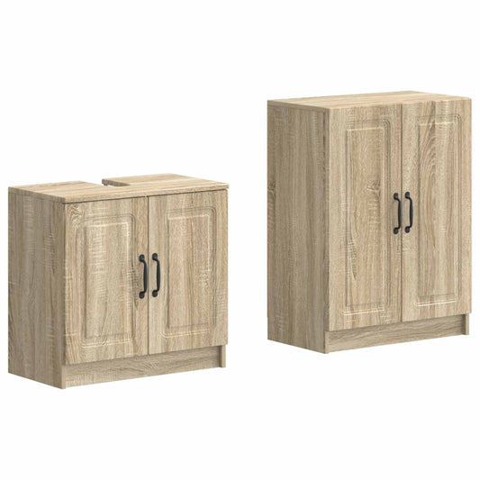 2 Piece Bathroom Cabinet Set UTRECHT Sonoma Oak Engineered Wood