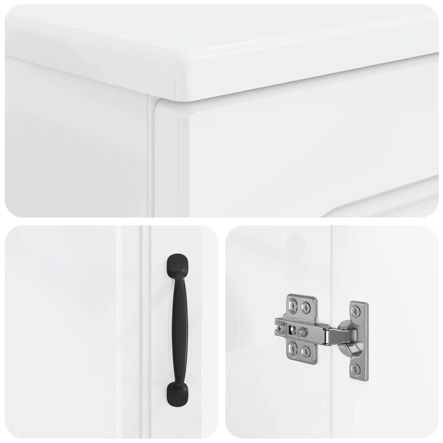 2 Piece Bathroom Cabinet Set UTRECHT High Gloss White