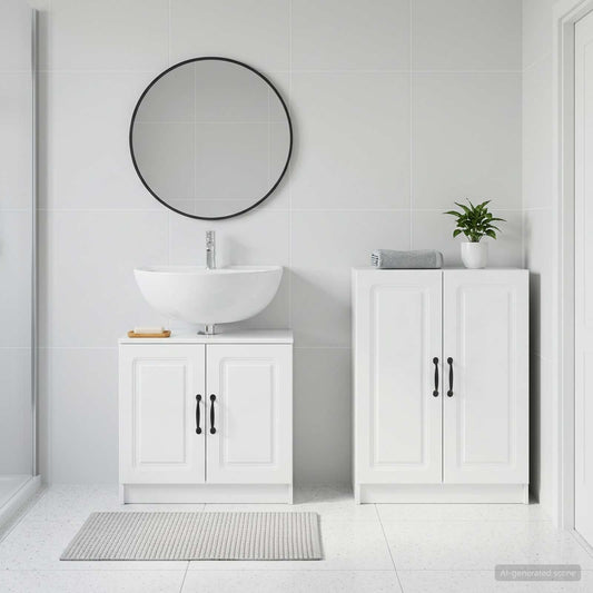 2 Piece Bathroom Cabinet Set UTRECHT High Gloss White