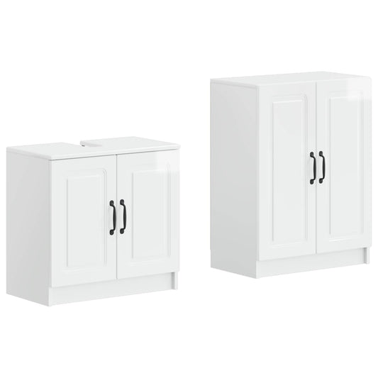 2 Piece Bathroom Cabinet Set UTRECHT High Gloss White