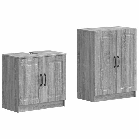 2 Piece Bathroom Cabinet Set UTRECHT Grey Sonoma