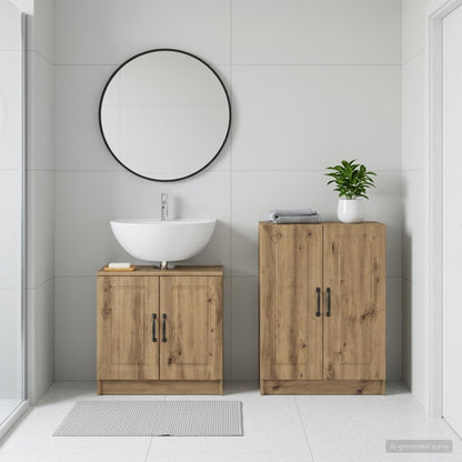 2 Piece Bathroom Cabinet Set UTRECHT Artisan Oak