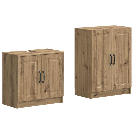 2 Piece Bathroom Cabinet Set UTRECHT Artisan Oak