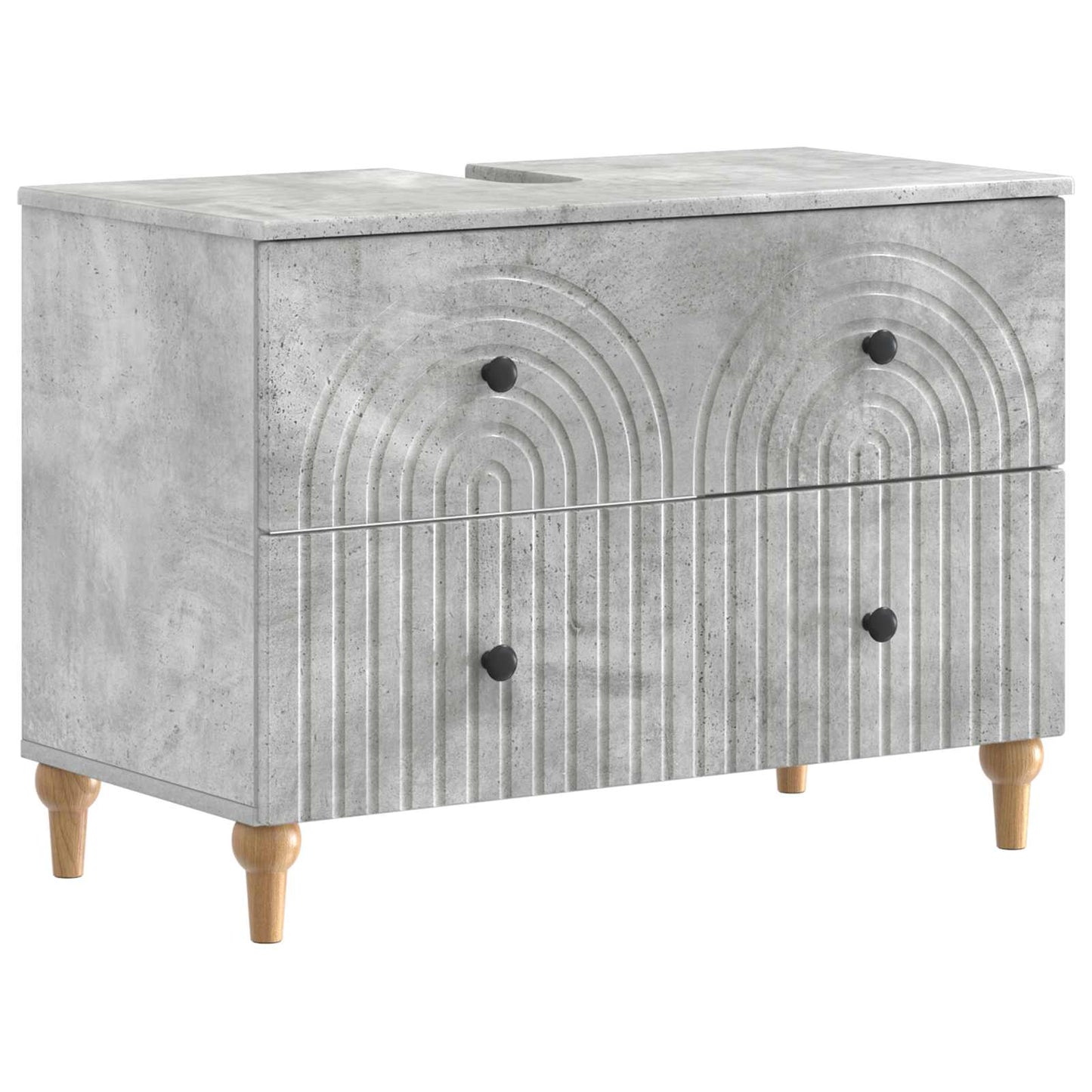 2 Piece Bathroom Cabinet Set ALKMAAR Concrete Grey